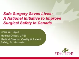 Safe Surgery Saves Lives: