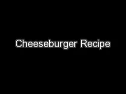 Cheeseburger Recipe