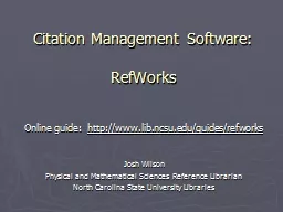 Citation Management Software: