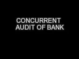 CONCURRENT AUDIT OF BANK