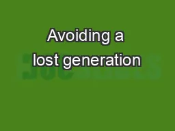 Avoiding a lost generation