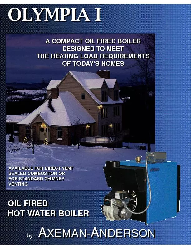 OIL FIREDHOT WATER BOILERAVAILABLE FOR DIRECT VENTSEALED COMBUSTION OR