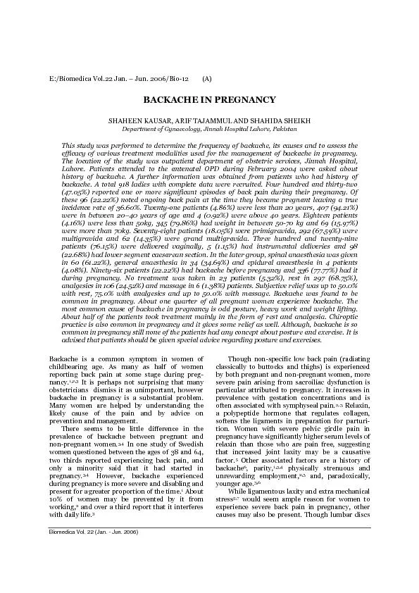 Biomedica Vol. 22 (Jan. - Jun. 2006)