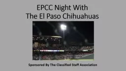 EPCC Night With                   The El Paso Chihuahuas