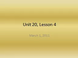 Unit 20, Lesson 4