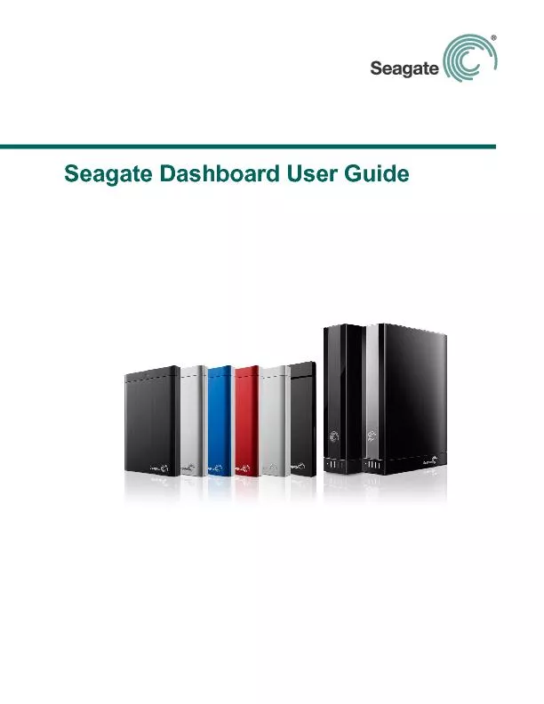 Seagate Dashboard User Guide
