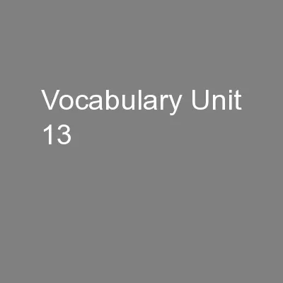 Vocabulary Unit 13