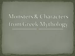 Monsters & Characters from Greek Mythology