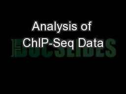 Analysis of ChIP-Seq Data