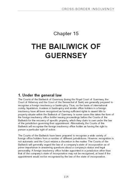 1.Under the general lawThe Courts ofthe Bailiwick ofGuernsey (being th