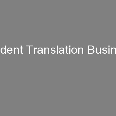 Student Translation Business