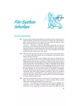 CHAPTER FileSystem Interface Practice Exercises