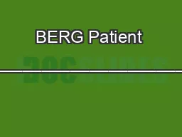BERG Patient Name: ____________________________