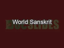 World Sanskrit