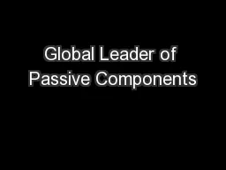 Global Leader of Passive Components