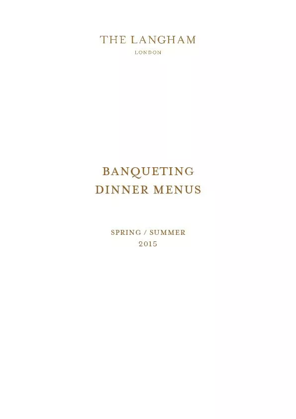 Banqueting  dinner menus