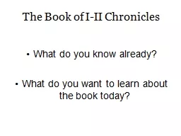 The Book of I-II Chronicles