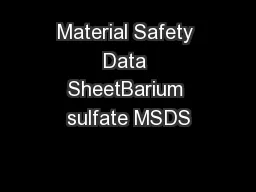 Material Safety Data SheetBarium sulfate MSDS