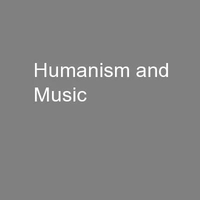 Humanism and Music