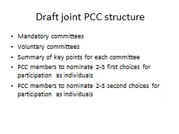 Draft joint PCC structure
