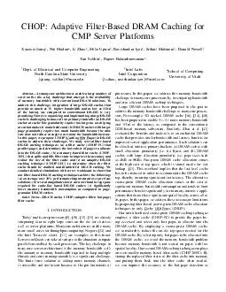 CHOP Adaptive FilterBased DRAM Caching for CMP Server Platforms Xiaowei Jiang  Niti Madan