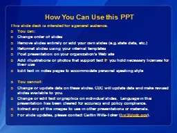 How You Can Use this PPT