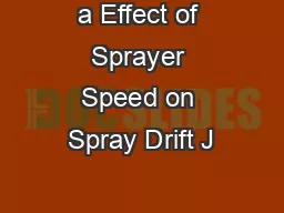 a Effect of Sprayer Speed on Spray Drift J