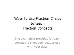 Ways to Use Fraction Circles