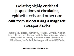 Isolating highly enriched populations of circulating epithe