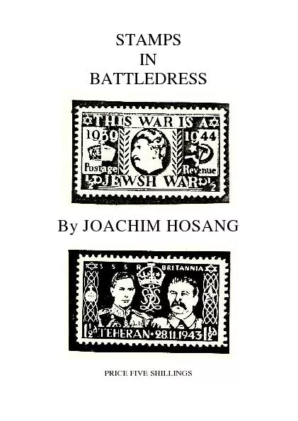 STAMPS IN BATTLEDRESS By JOACHIM HOSANG PRICE FIVE SHILLINGS