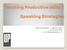 Teaching Productive skills 1
