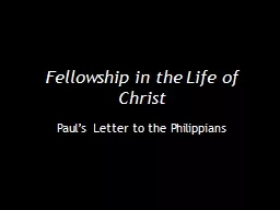 Fellowship in the Life of Christ