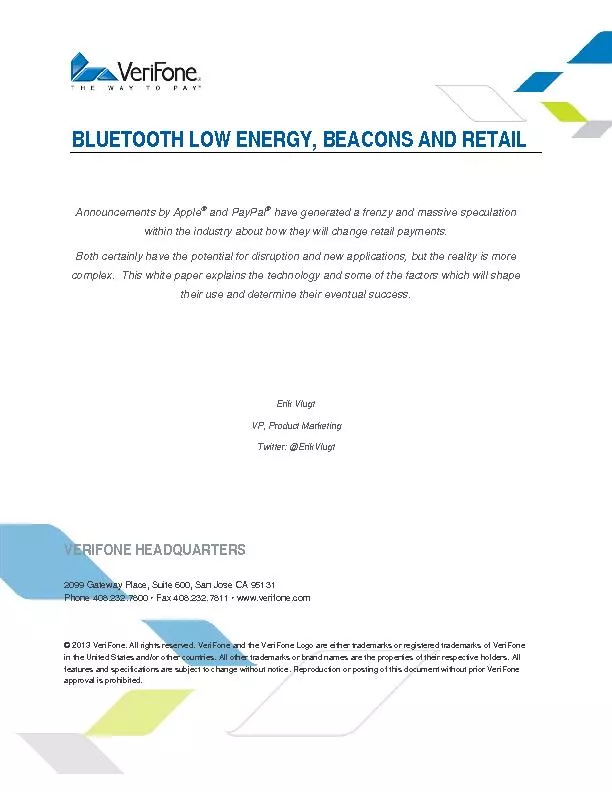 BLUETOOTH LOW ENERGY, BEACONS AND RETAIL