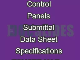 Duplex Control Panels Submittal Data Sheet Specifications ESUCPDAX Rev