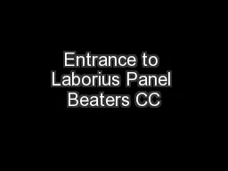 Entrance to Laborius Panel Beaters CC