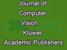 International Journal of Computer Vision     Kluwer Academic Publishers
