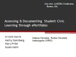 Assessing & Documenting Student Civic Learning through