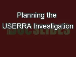 Planning the USERRA Investigation