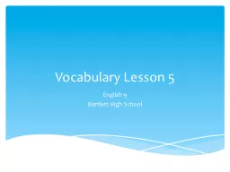 Vocabulary Lesson 5