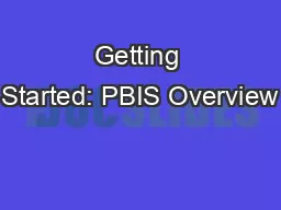 Getting Started: PBIS Overview