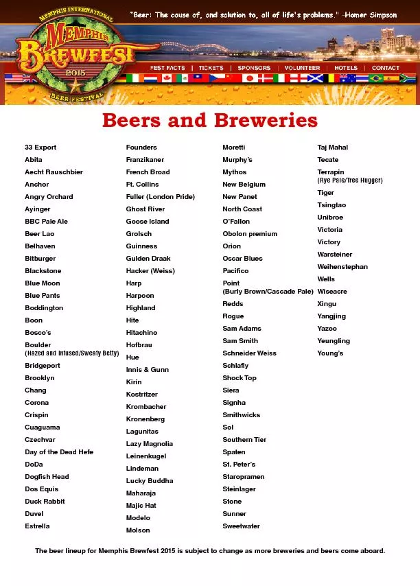 Beers and Breweries