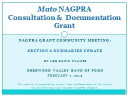 NAGPRA Grant Community meeting: