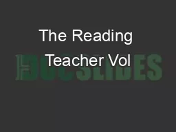 The Reading Teacher Vol