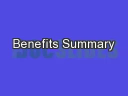 Benefits Summary
