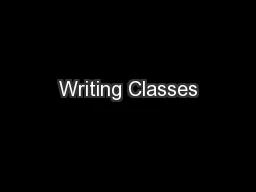 Writing Classes