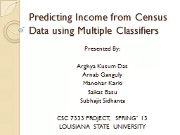 Predicting Income from Census Data using Multiple Classifie