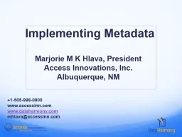 Implementing Metadata