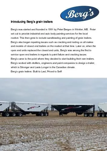 Introducing Berg’s grain trailers