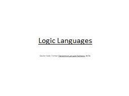 Logic Languages