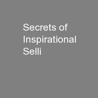 Secrets of Inspirational Selli